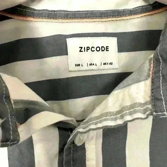 H&M Zipcode Button Up Shirt Stripes Dress Casual - Picture 2 of 2